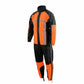 Milwaukee Leather MPM9510 Men's Black and Orange Motorcycle Water Resistant Rain Suit w/ Hi-Vis Reflective Tape