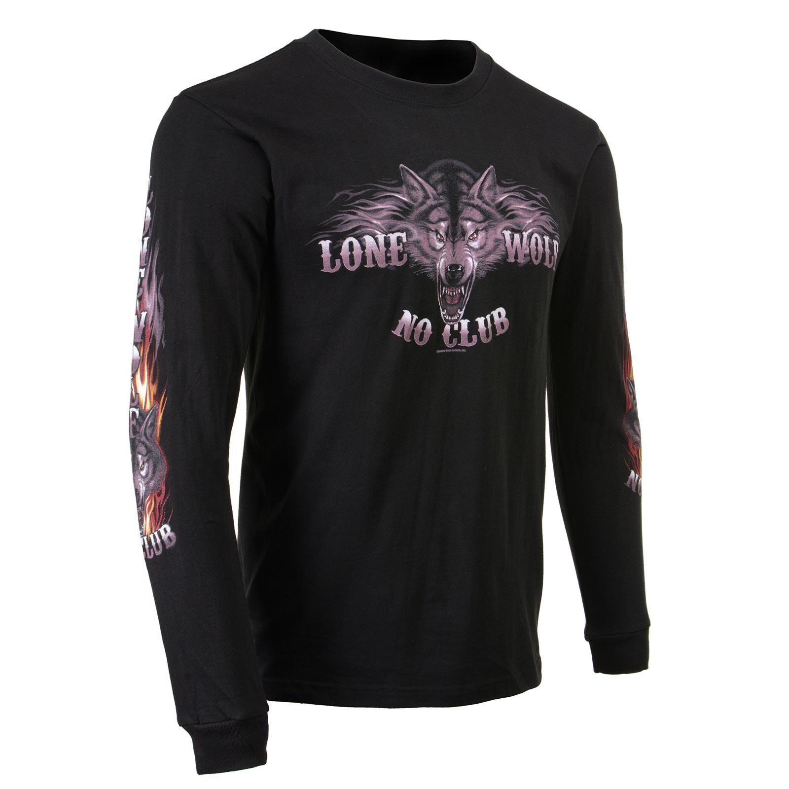 Milwaukee Leather MPMH117001 Men's 'Lone Wolf No Club' Biker Long Sleeve Shirt