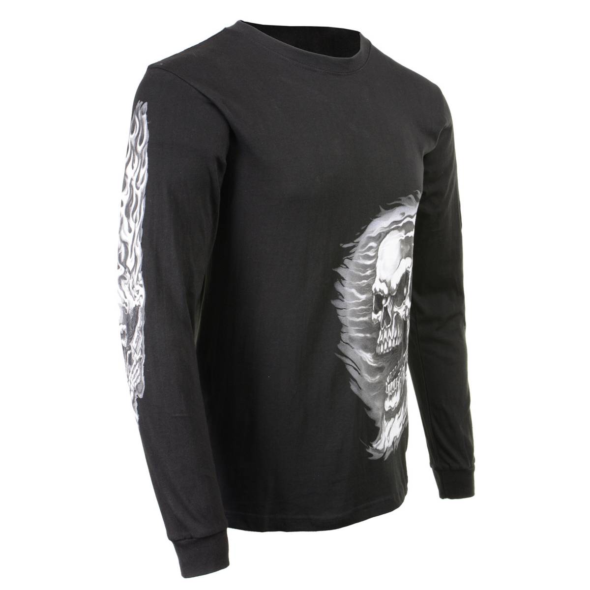 Milwaukee Leather MPMH117002 Mens 'Assassin' Double Sided Black Long Sleeve Shirt