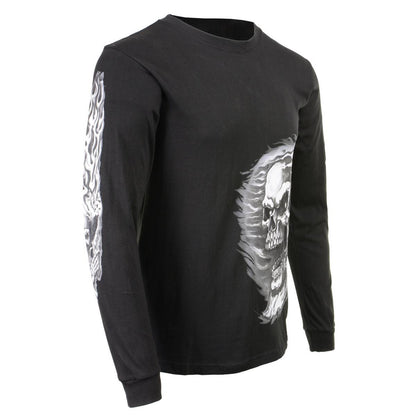 Milwaukee Leather MPMH117002 Mens 'Assassin' Double Sided Black Long Sleeve Shirt