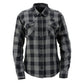 Nexgen Heat Women's NXL2601SET Bonnie Black/Grey Heated Flannel Shirt -for Winter Cold Weather Riding Outdoor Activities