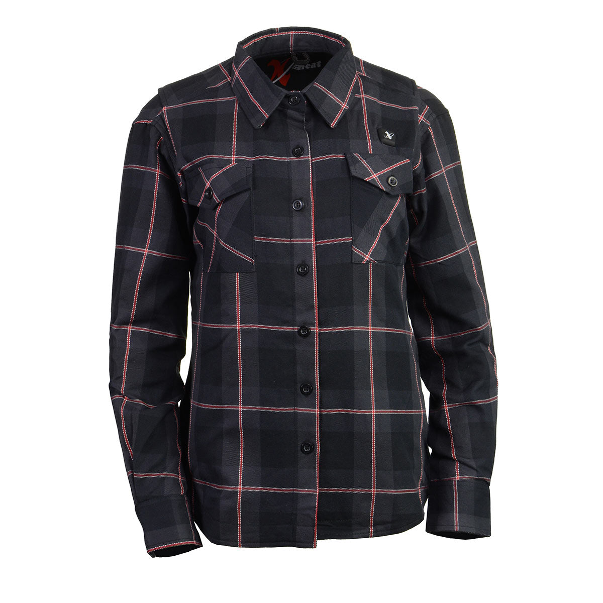 NexGen Heat Women’s NXL2602SET Bonnie Black/Grey Heated Flannel Sleeve Shirt for Outdoor Activities