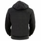 Nexgen Heat NXL2713SET Women's Black Heated Front Zipper Hoodie Jacket for Winter Cold Weather Riding Outdoor Activities