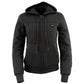 Nexgen Heat NXL2713SET Women's Black Heated Front Zipper Hoodie Jacket for Winter Cold Weather Riding Outdoor Activities