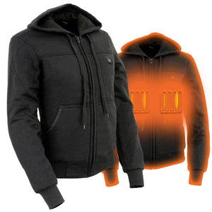Nexgen Heat MPL2713SET Women's Black 'Heated' Zipper Front Hoodie (Battery Pack Included)