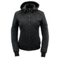 Nexgen Heat MPL2761SET Women's Black 'Heated' Soft Shell Racing Style Heated Jacket for Hiking Riding