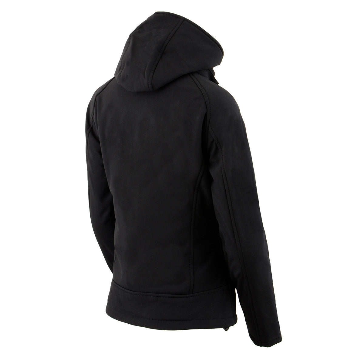 Nexgen Heat MPL2767SET Women's Black 'Heated' Soft Shell Jacket with Detachable Hood for Riding , Hiking w/ Battery