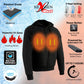 Nexgen Heat NXM1713SET Men's “Fiery’’ Heated Hoodie- Black Zipper Front Sweatshirt Jacket for Winter w/Battery Pack