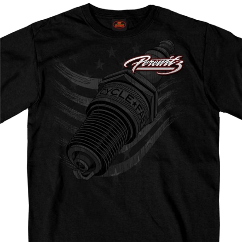 Official Perewitz PFM1006 Men’s Spark Plug Black T-Shirt