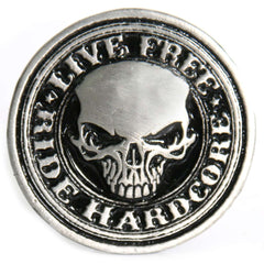 Milwaukee Leather MLP9241 Hardcore Stencil Skull Biker Pin For Jackets, Vest, Hats and Clothing
