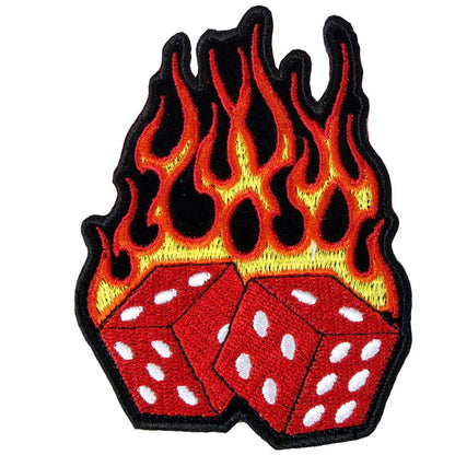 Hot Leathers Flaming Dice 3" x 4" Patch PPA1212