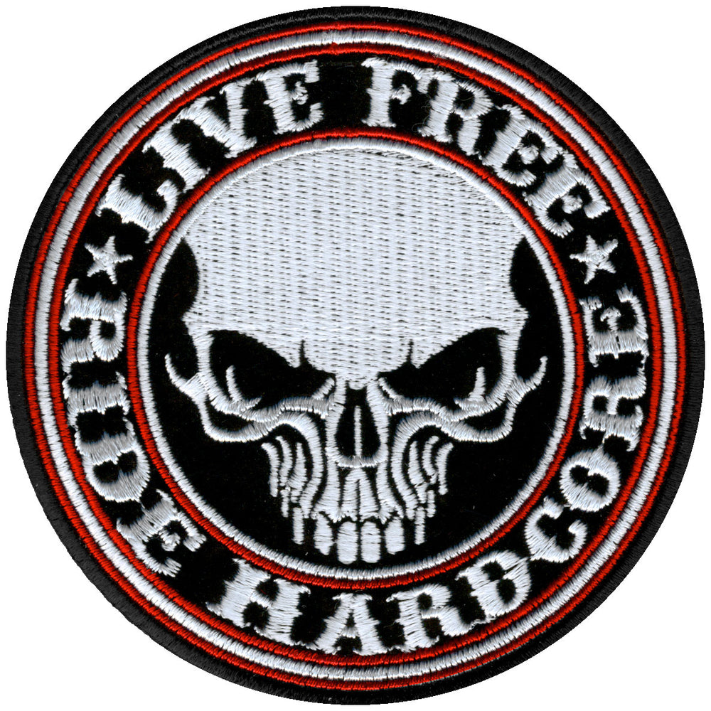 Hot Leathers PPA5370 Live Free Ride Hardcore Skull Patch 4