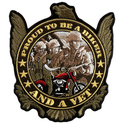 Hot Leathers PPA5500 Proud to be a Biker and a Vet Patch 5" x 6"