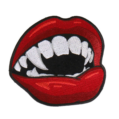 Hot Leathers Vampire Fangs Embroidered 4"X4" Patch PPA8590