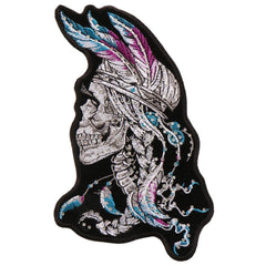 Hot Leathers PPA9686 Stones Indian Skull 4"x7" Patch
