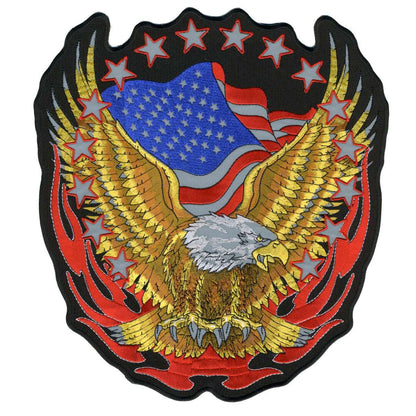 Hot Leathers Reflective Eagle 10" x 12" Patch PPB1189