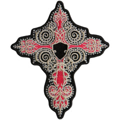 Hot Leathers PPC3265 5 Inch Rhinestone Pink Cross Patch