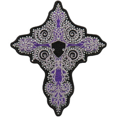Hot Leathers PPC3275 5 Inch Rhinestone Purple Cross Patch