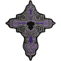 Hot Leathers PPC3277 9 Inch Purple Stone Cross Patch