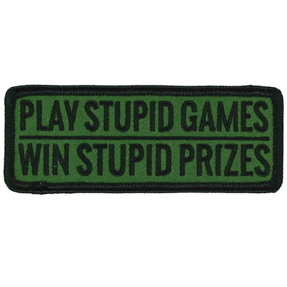 Hot Leathers Play Stupid Games Win Stupid Prizes 4" X 2" Patch PPL9898