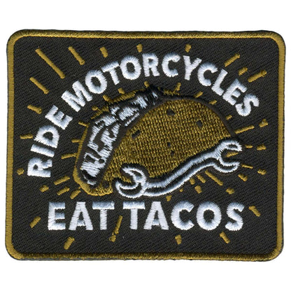 Hot Leathers Ride Motorcycles Eat Tacos Patch PPL9941