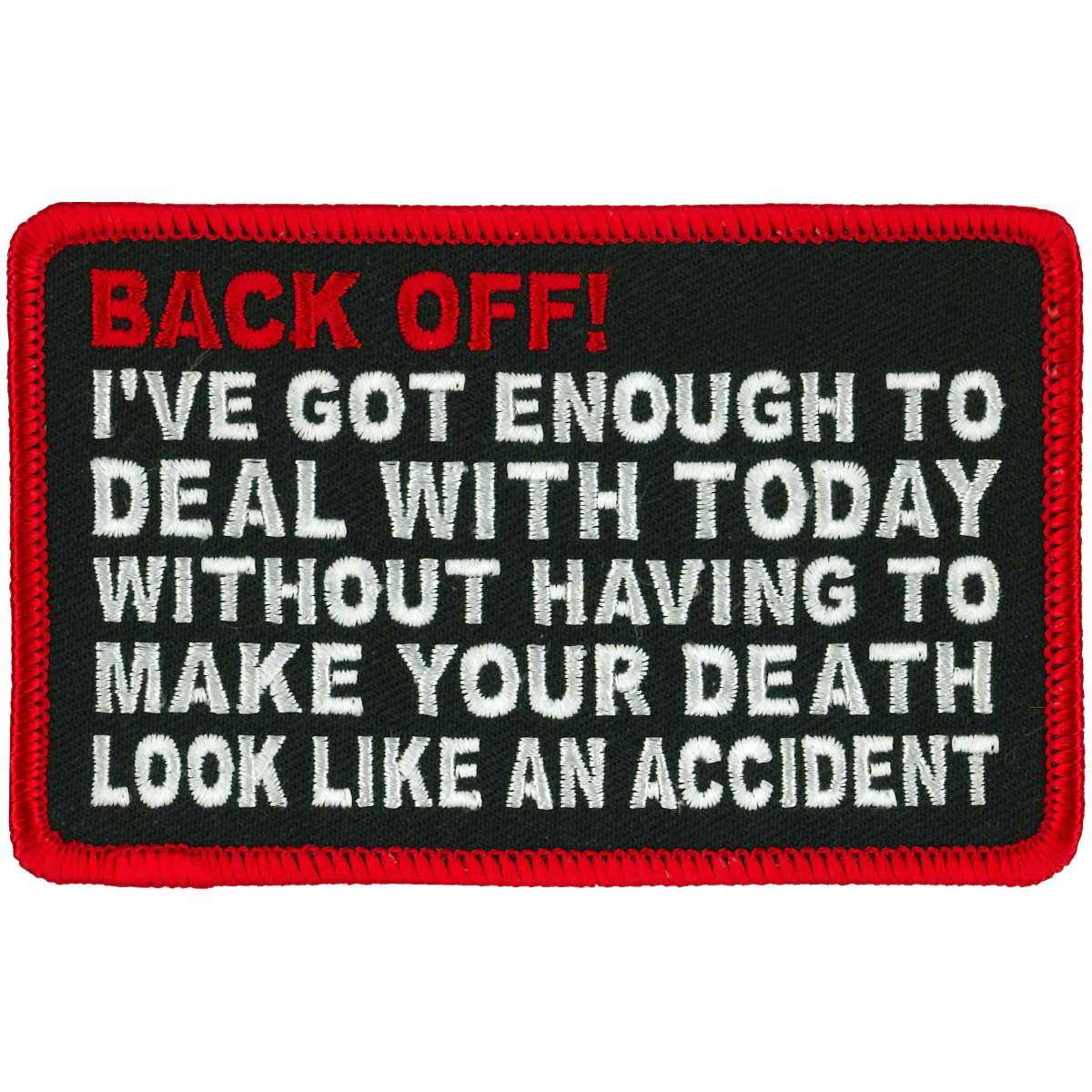 Hot Leathers Back Off 4" X 3" Patch PPL9984