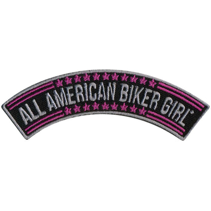 Hot Leathers All American Biker Girl 4” X 1” Top Rocker Patch PPM4104