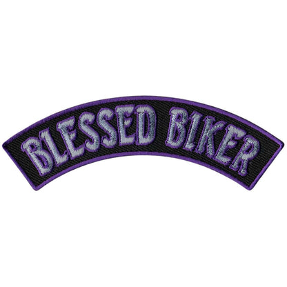 Hot Leathers Blessed Biker 4” X 1” Top Rocker Patch PPM4114