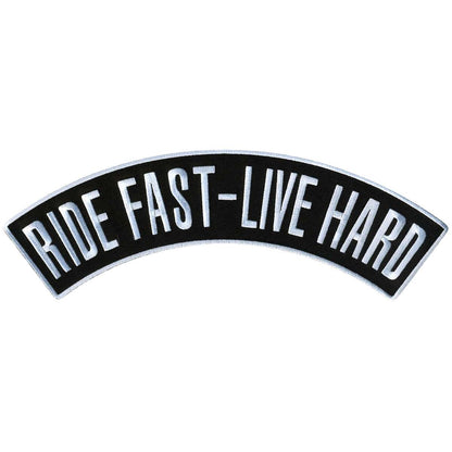 Hot Leathers Ride Fast - Live Hard 12" X 3" Top Rocker Patch PPM4203