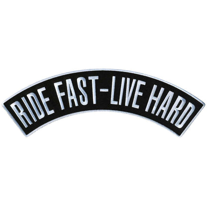 Hot Leathers Ride Fast - Live Hard 12" X 3" Top Rocker Patch PPM4203