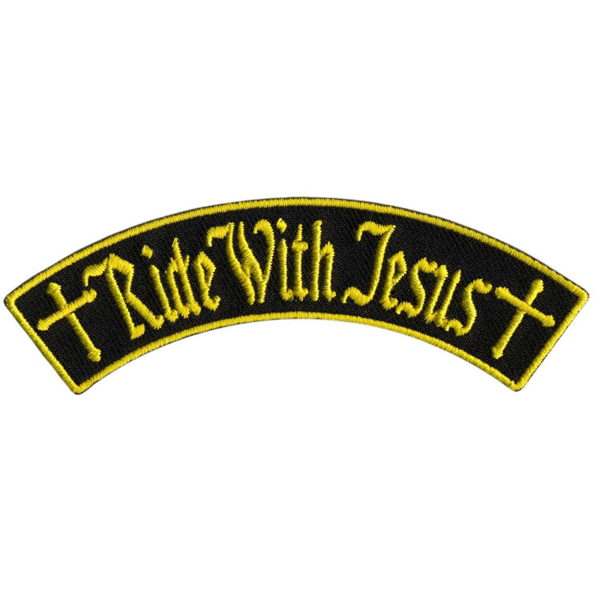 Hot Leathers Ride With Jesus 4"X 1" Top Rocker Patch PPM4206
