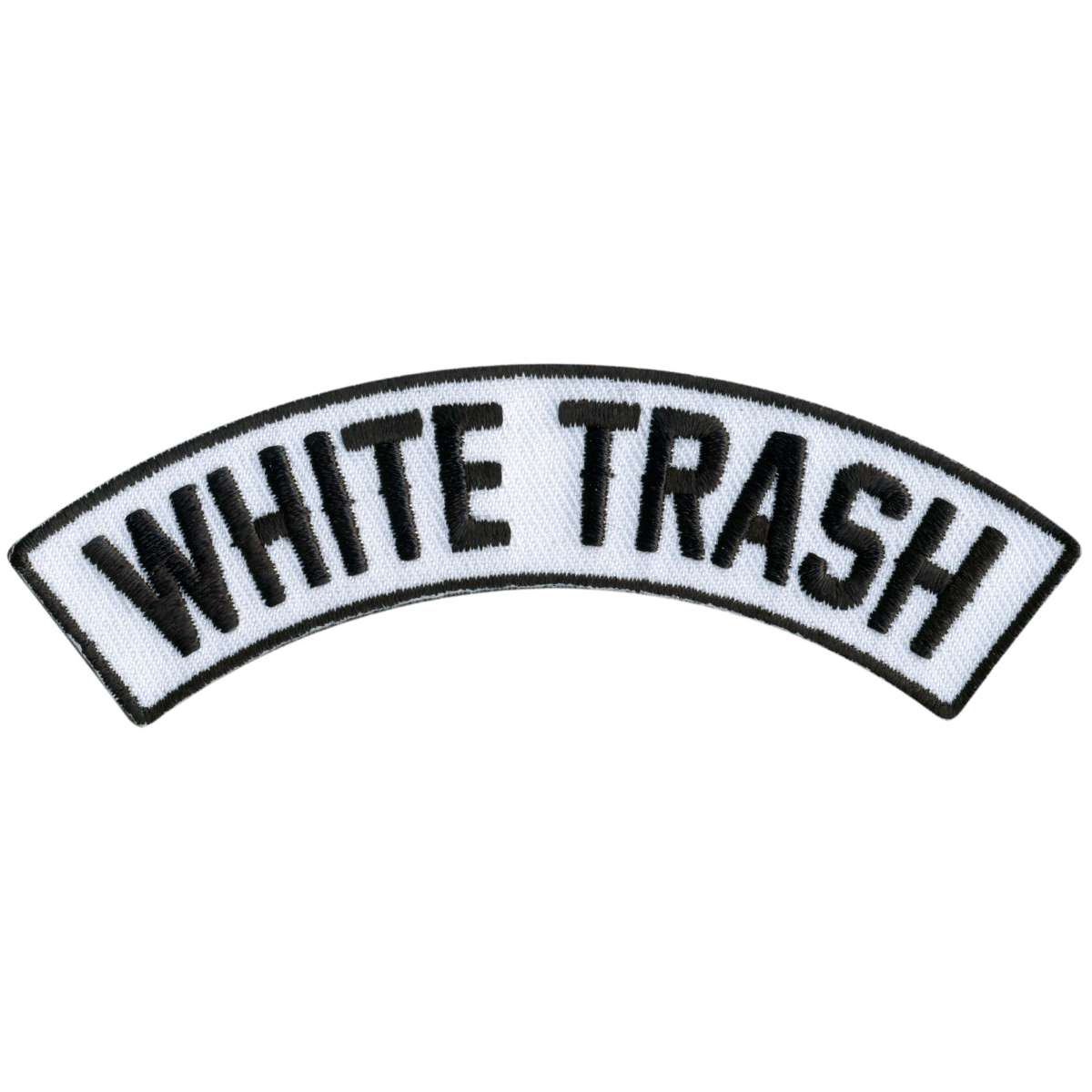 Hot Leathers White Trash 4” X 1” Top Rocker Patch PPM4210