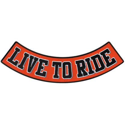 Hot Leathers Live To Ride 12” X 3” Bottom Rocker Patch PPM5141