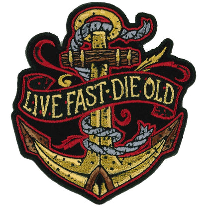 Hot Leathers Live Fast Die Old 3.5" Anchor Patch PPQ1513