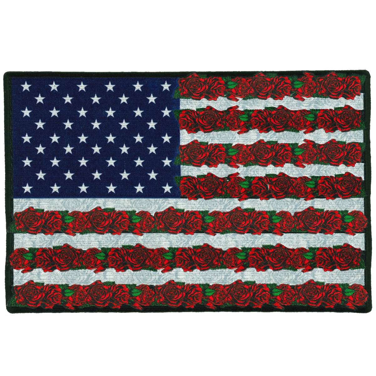 Hot Leathers Roses Flag 9" X 6" Patch PPQ1739