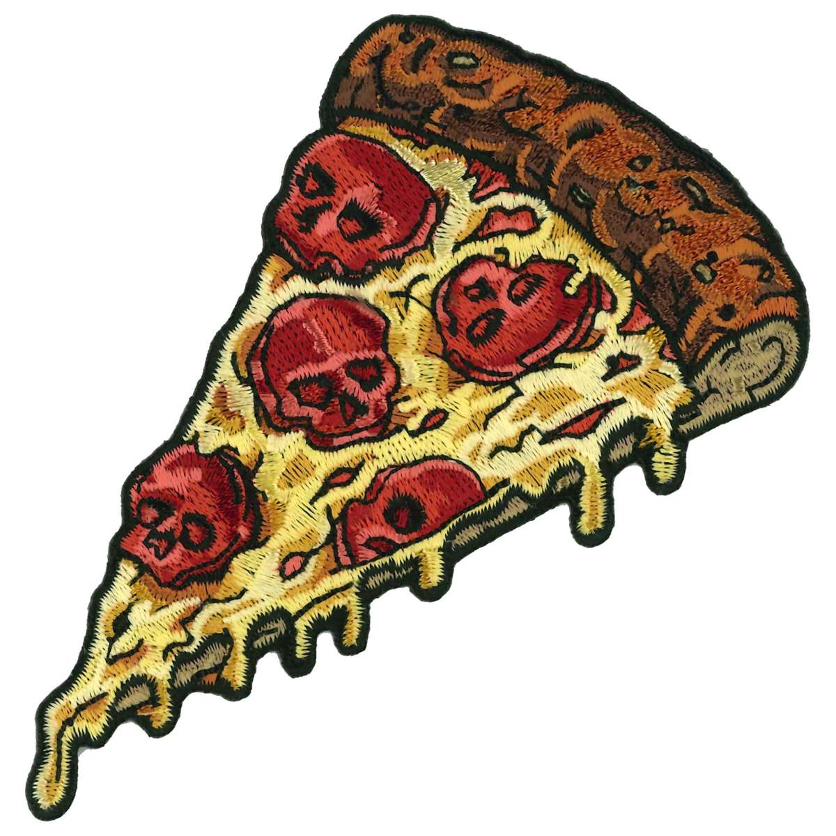 Hot Leathers Pepperoni Skull Pizza Slice 4" Patch PPQ1974