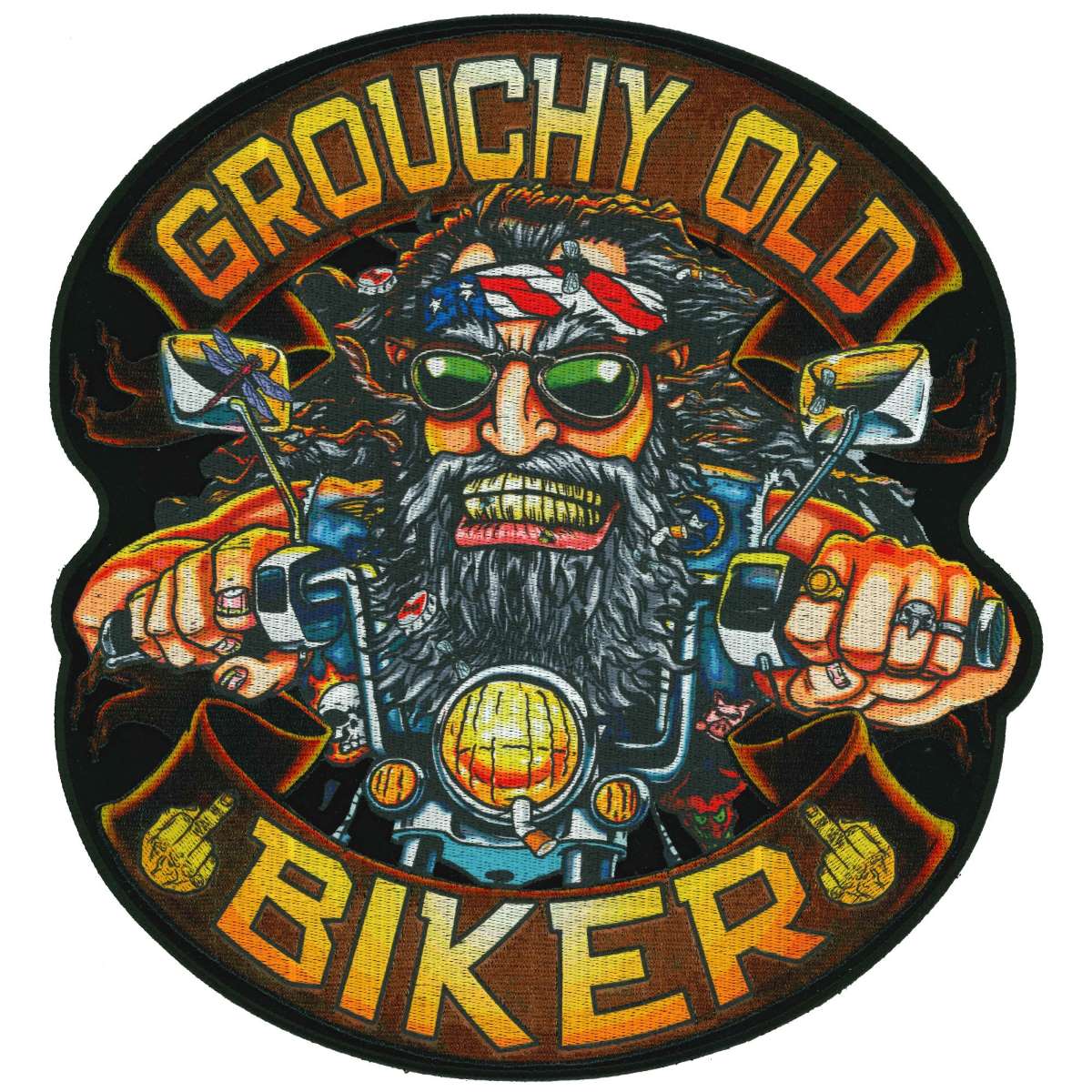 Hot Leathers Grouchy Biker Patch 11" PPQ2079