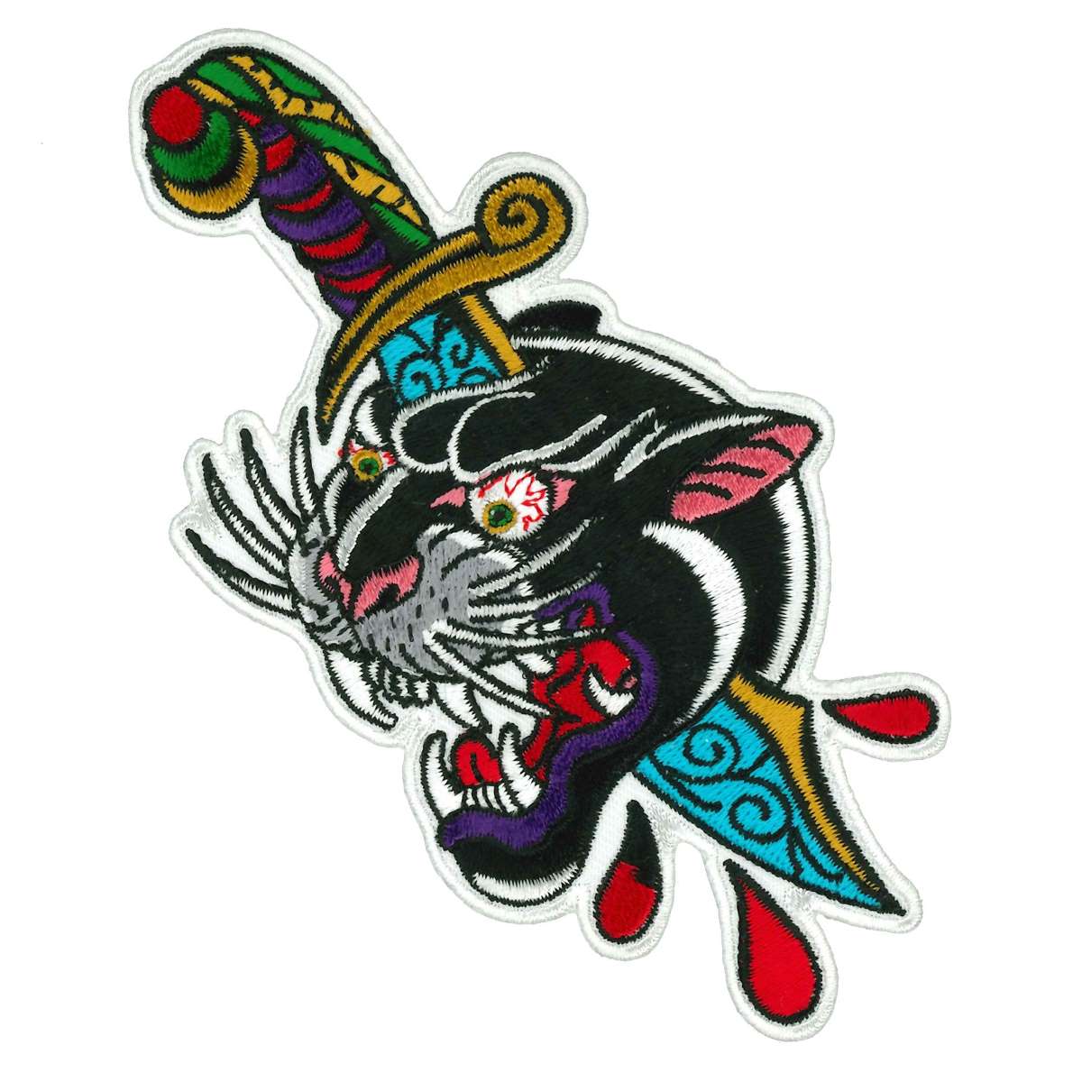 Hot Leathers 8" Panther Knife Tattoo Patch PPQ2178