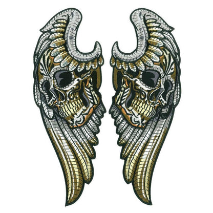 Hot Leathers Angel Wings Skull 10" 7.8 X 9.6" Embroidered Patch PPQ2428