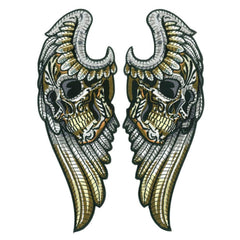 Hot Leathers Angel Wings Skull 10" 7.8 X 9.6" Embroidered Patch PPQ2428