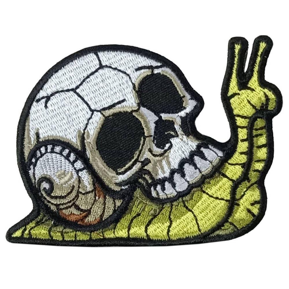 Hot Leathers Skull Snail 4" X 2.9" Embroidered Patch PPQ2490