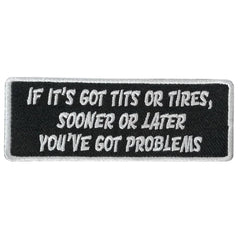 Hot Leathers Tits Or Tires 4" X 2" Embroidered Patch PPW1145