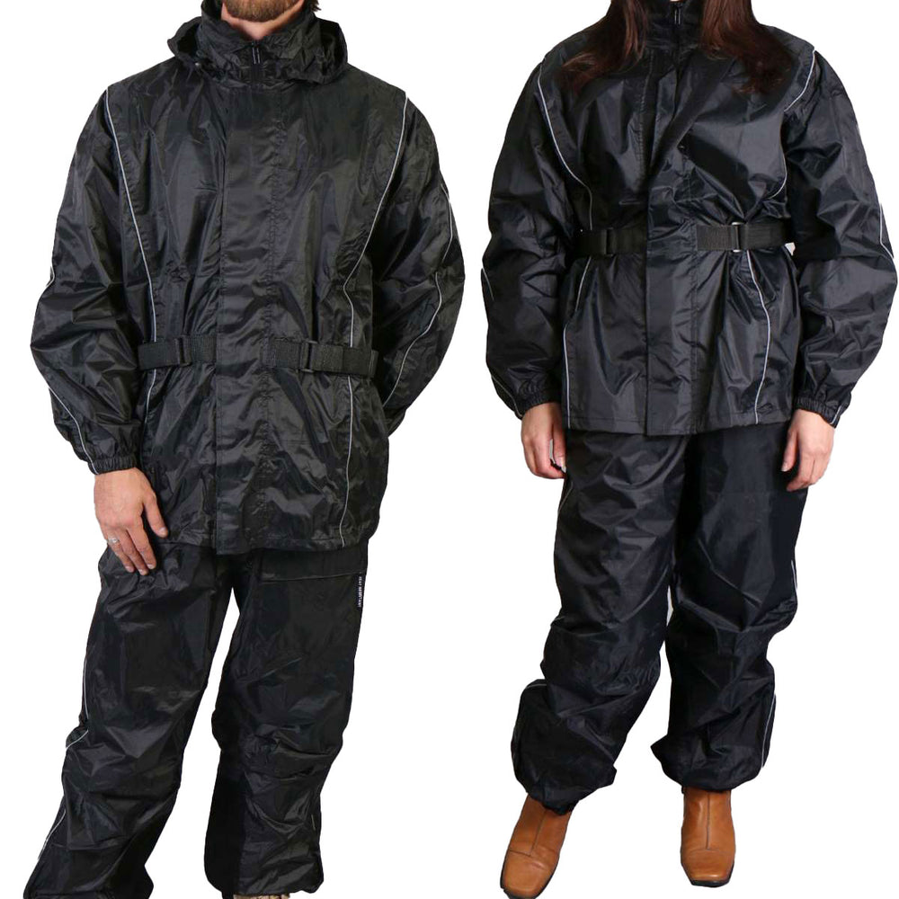 Hot Leathers Nylon Rain Suit w/Tote Men and Women RGM1002