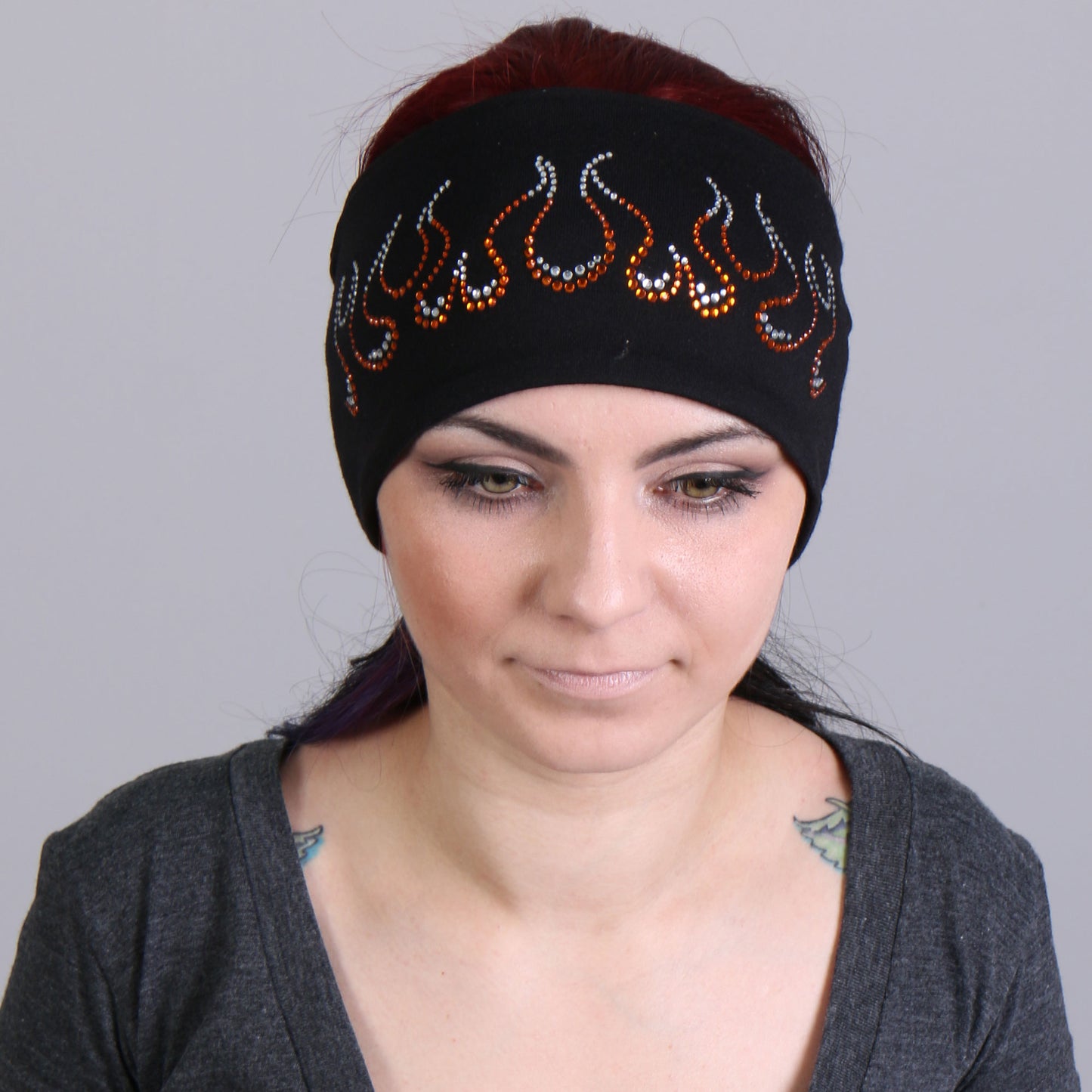 Hot Leathers RWC1007 Original Flames Bling Headwrap