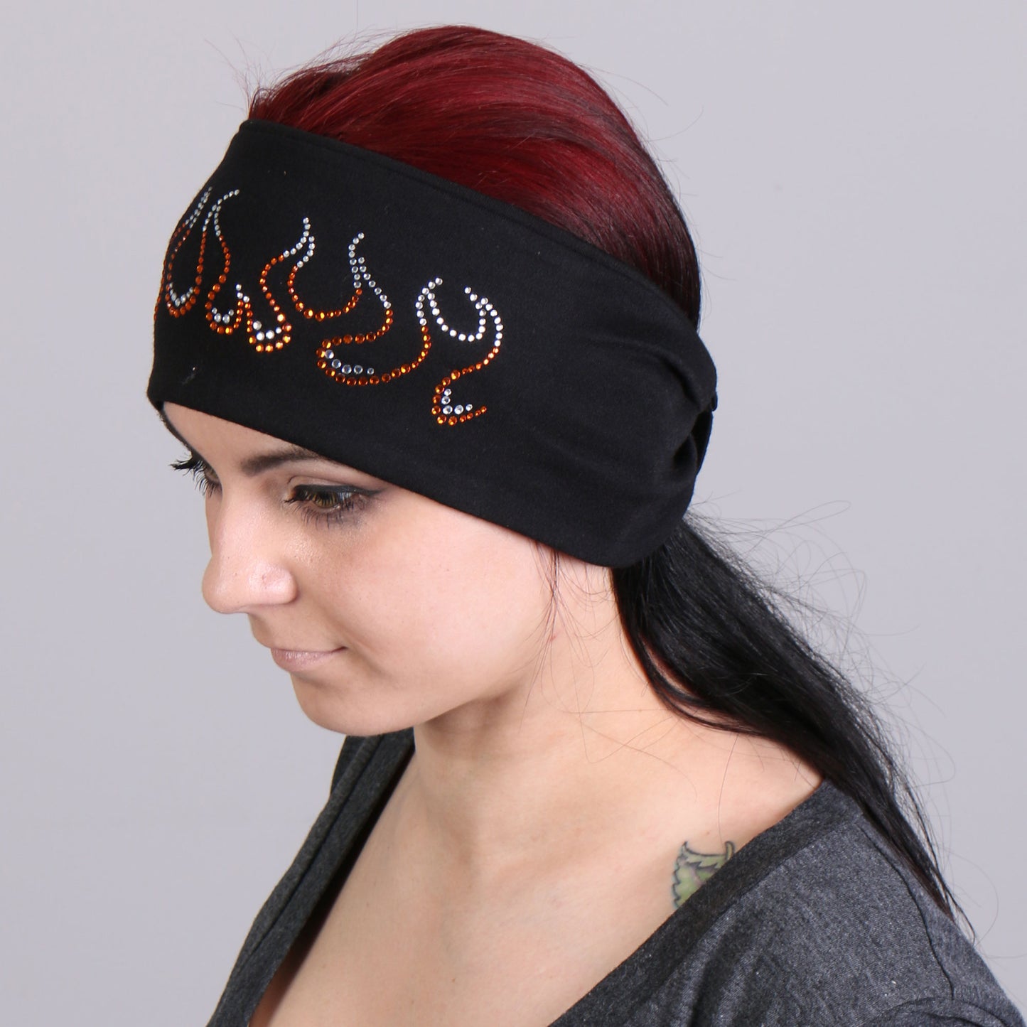 Hot Leathers RWC1007 Original Flames Bling Headwrap