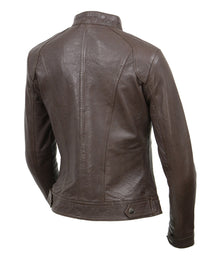 Milwaukee Leather Vintage SFL2811 Women's Brown Zipper Front Motorcycle Casual Fashion Leather Jacket