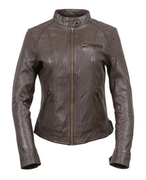 Milwaukee Leather Vintage SFL2811 Women's Brown Zipper Front Motorcycle Casual Fashion Leather Jacket