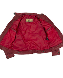 Milwaukee Leather Vintage SFL2811 Women's Red Zipper Front Motorcycle Casual Fashion Leather Jacket