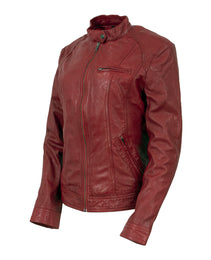 Milwaukee Leather Vintage SFL2811 Women's Red Zipper Front Motorcycle Casual Fashion Leather Jacket