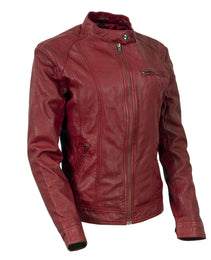 Milwaukee Leather Vintage SFL2811 Women's Red Zipper Front Motorcycle Casual Fashion Leather Jacket